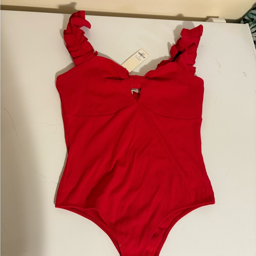 Francesca's Collections Vibrant Red Bodysuit
